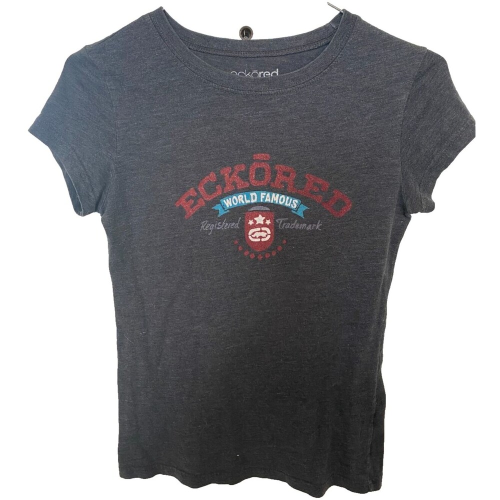 Eckored The World Famous Rhino Brand Vintage T-Shirt Womens XS Grey Short Sleeve
